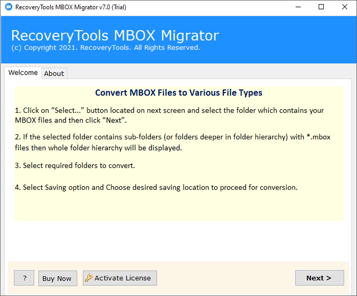 run MBOX Migrator