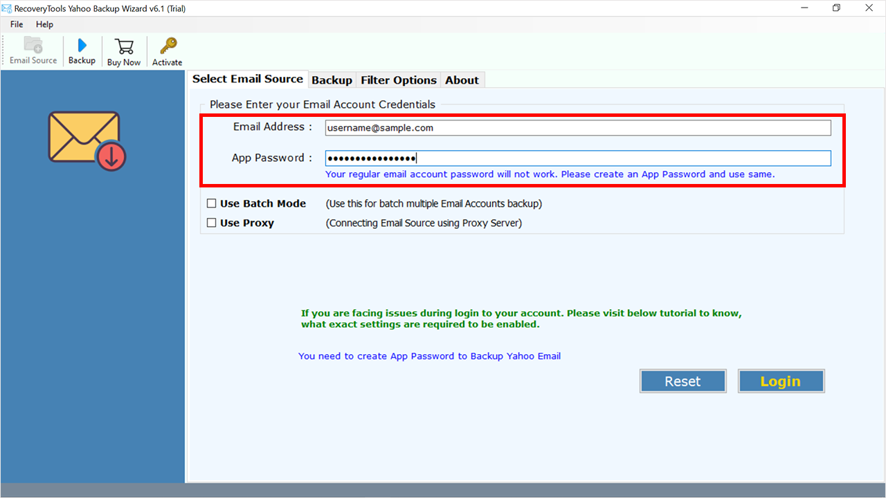 Yahoo Backup software 